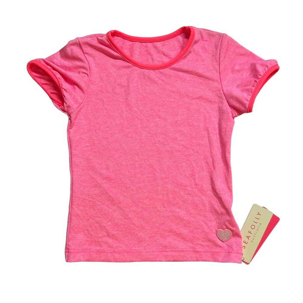 Seafolly Pink Short Sleeve‎ Rash Guard Size 3 New